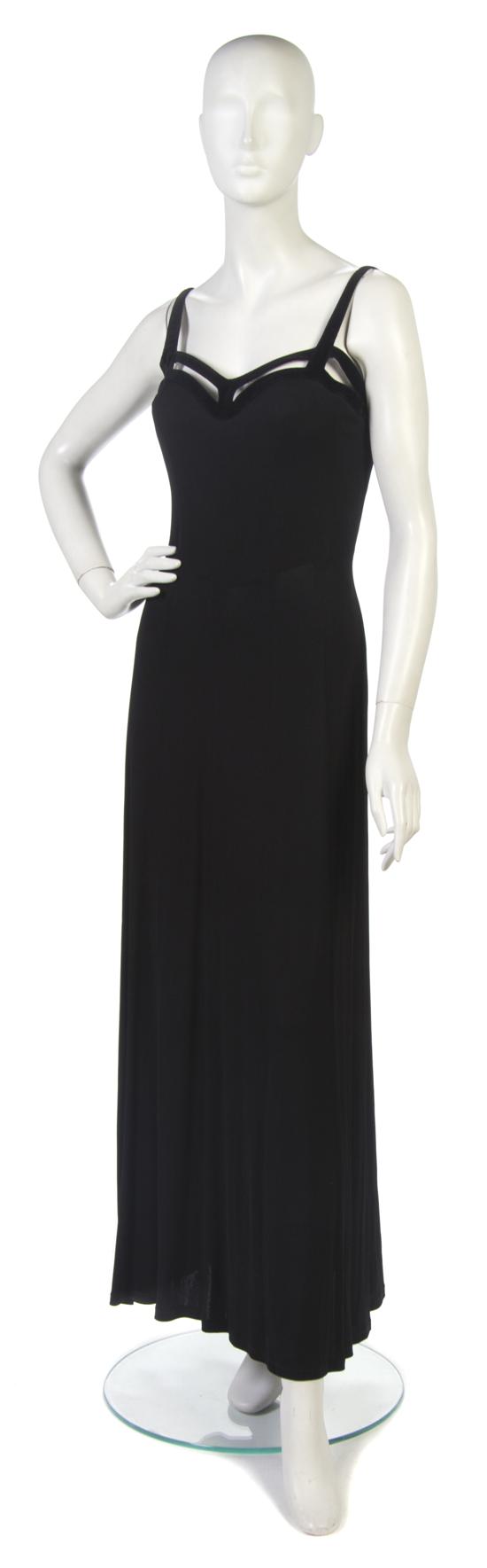 A Thierry Mugler Black Crepe Evening 15204a