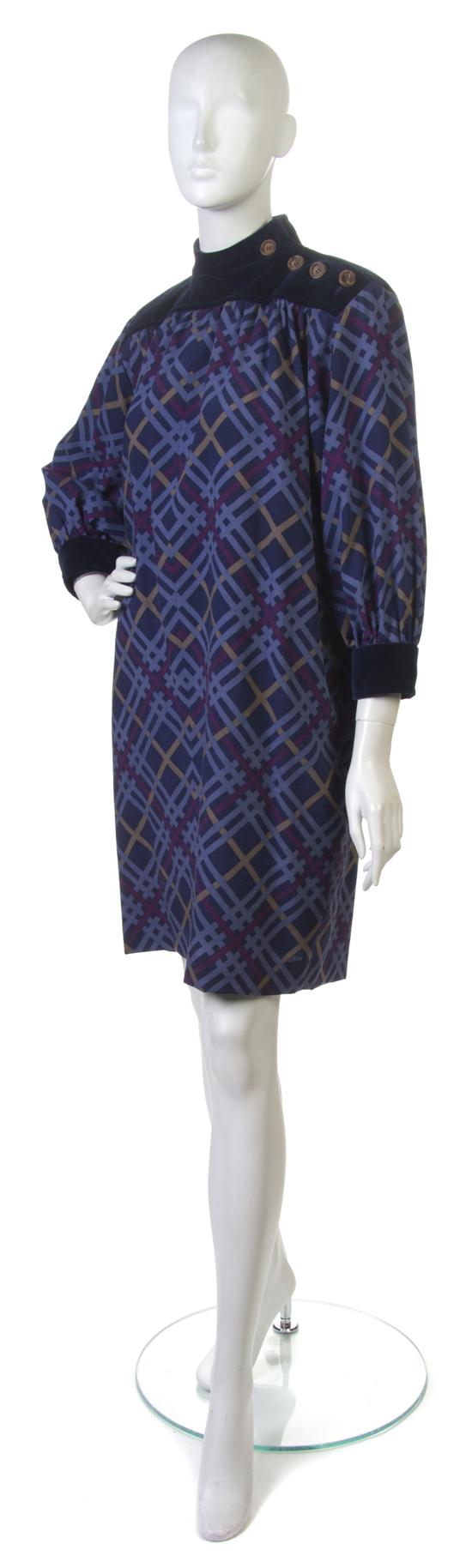 An Yves Saint Laurent Blue Wool Dress