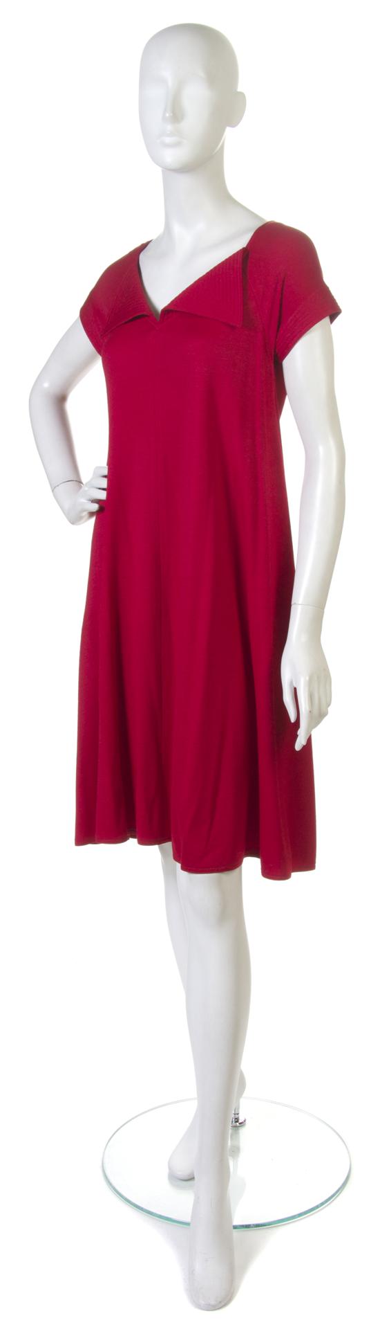 A Geoffrey Beene Red Jersey Swing Dress.