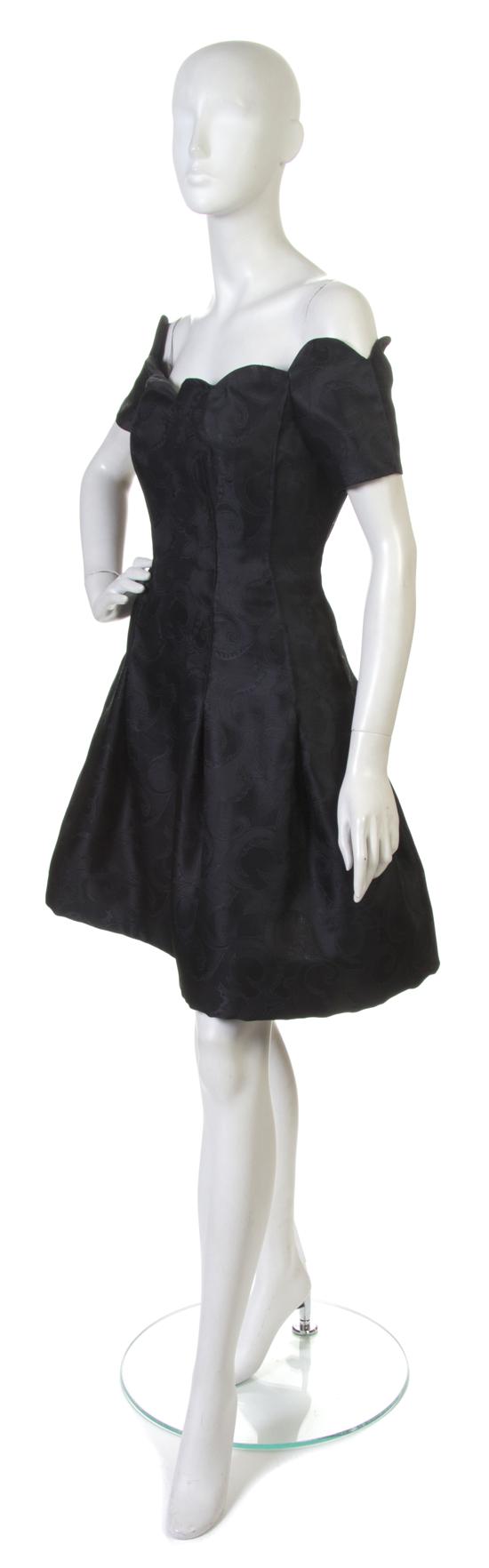 A Scaasi Black Silk Cocktail Dress.