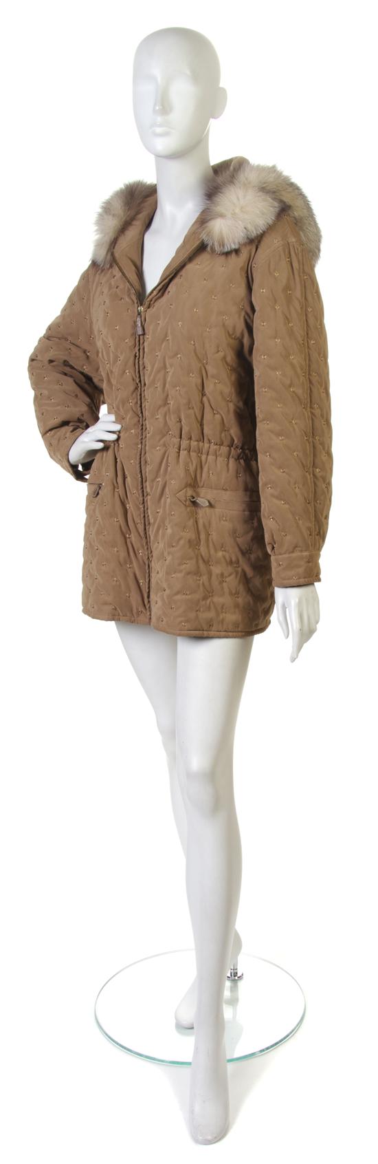 An Hermes Tan Nylon Ski Coat with 15208d