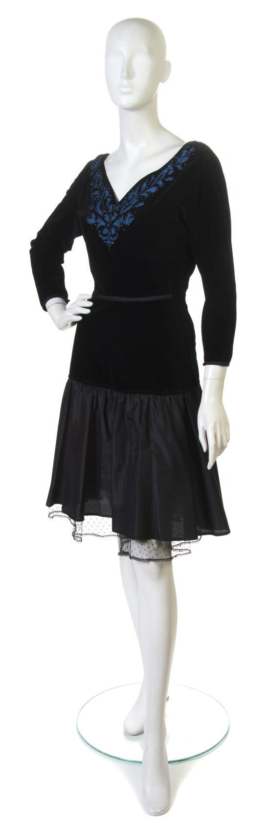 A Gianni Versace Black Velvet Dress 15209f