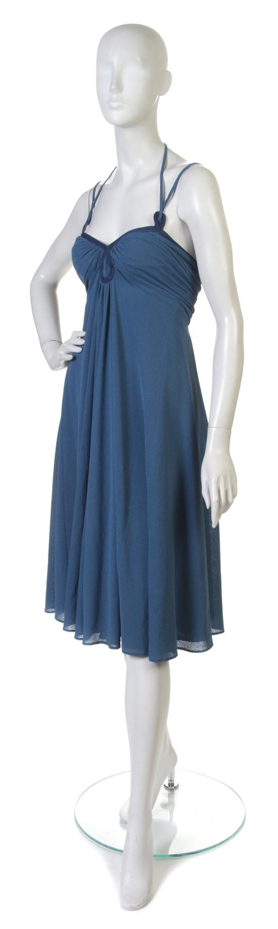 A Frank Usher Blue Silk Crepe Dress