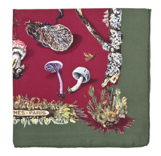 An Hermes Silk Scarf in a mushroom 1520c9