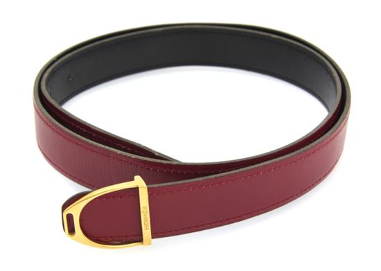 An Hermes Etriere Red Calf Belt 1520c3