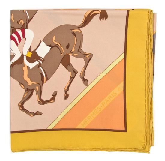 An Hermes Silk Scarf in a horse