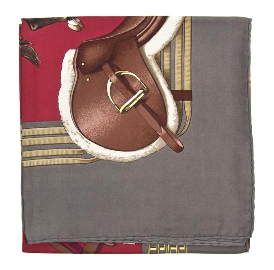 An Hermes Silk Scarf in a 'Jumping'