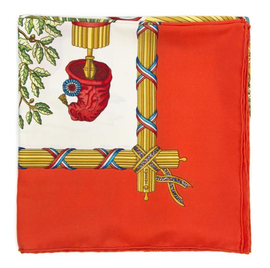 An Hermes Silk Scarf in a 'Republique