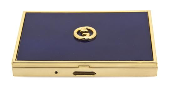 A Gucci Blue Cigarette Case. No stamp.