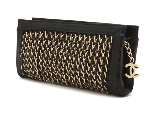 A Chanel Black Chainlink Clutch 152158