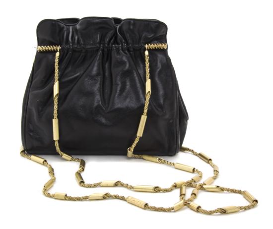 A Fendi Black Leather Bag with 15216e