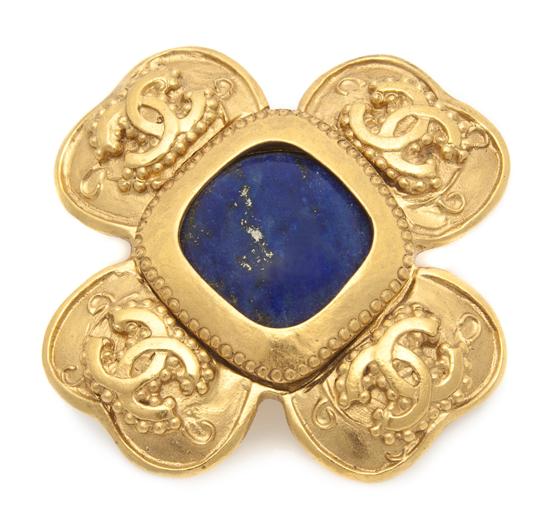 A Chanel Goldtone and Lapis Maltese