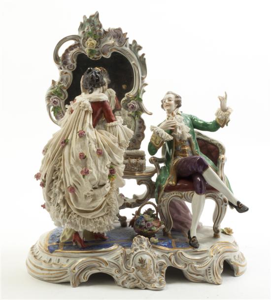 * A Dresden Porcelain Lace Figural