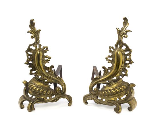 * A Pair of Rococo Style Gilt Bronze