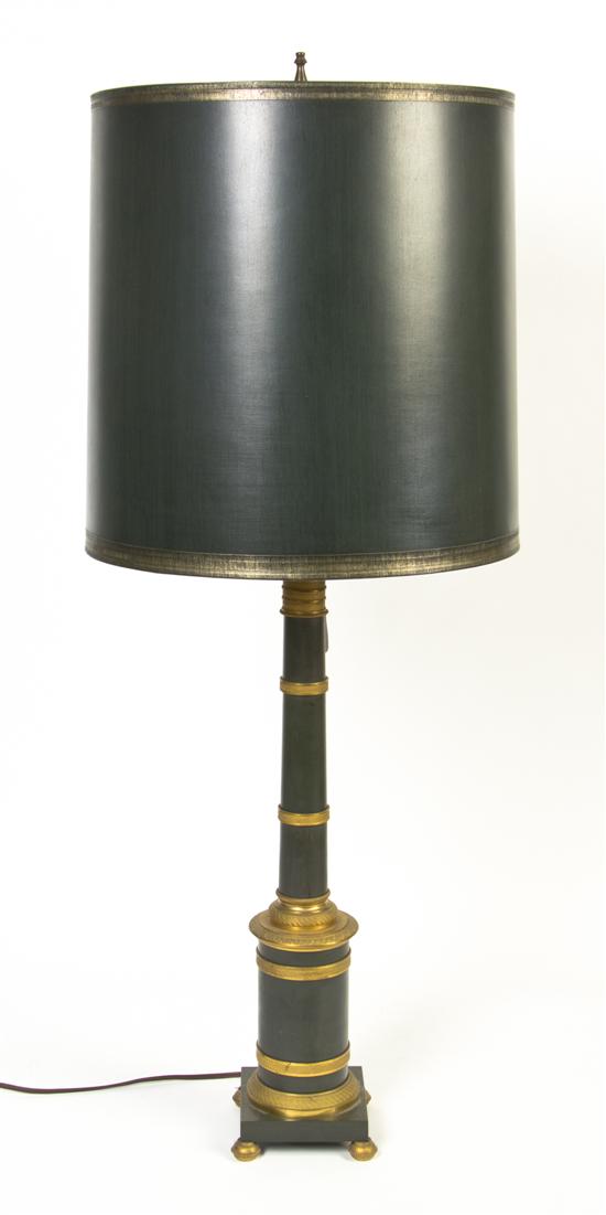 * An Empire Style Gilt Metal Lamp having