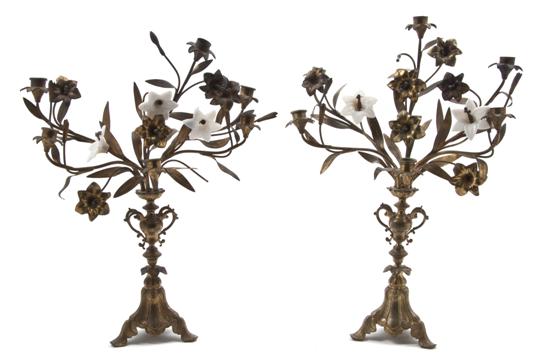 * A Pair of Gilt Metal Six-Light