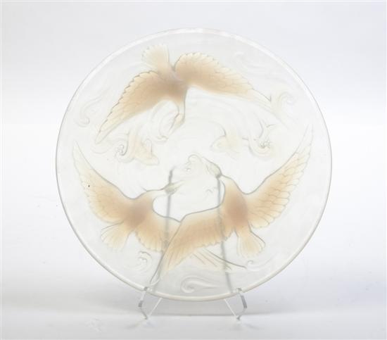 * A French Opalescent Glass Charger