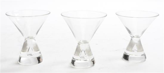 A Set of Twelve Steuben Martini Glasses