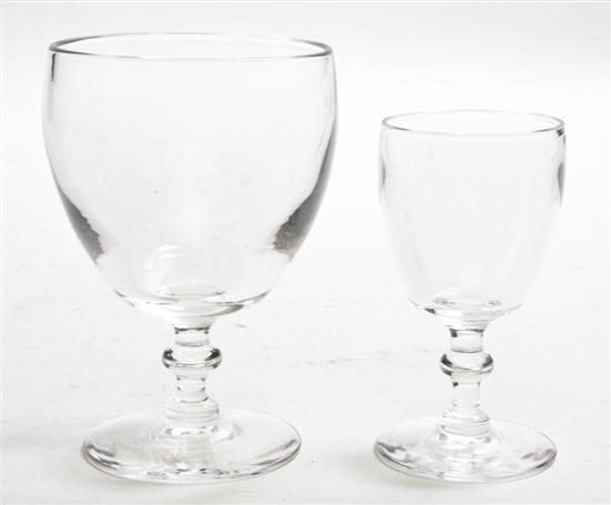 A Set of Steuben Glass Stemware comprising