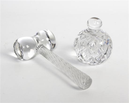 * A Val St. Lambert Glass Gavel together