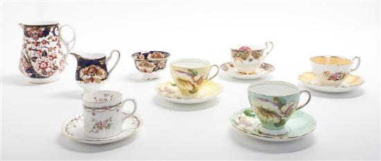 A Collection of Nine English Porcelain