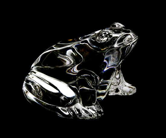 A Baccarat Crystal Frog of typical