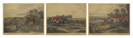 A Set of Three Handcolored Engravings
