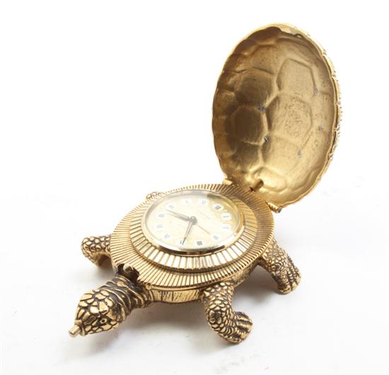 A Cast Gilt Metal Figural Alarm