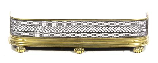 A Victorian Brass Fire Fender of