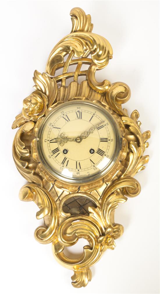 A Swedish Giltwood Cartel Clock 152307