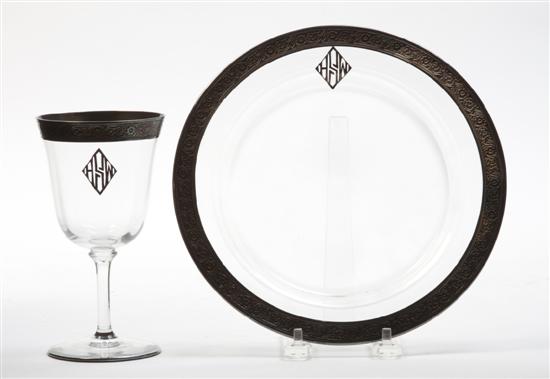 * A Collection of Silver Rimmed Dinnerware