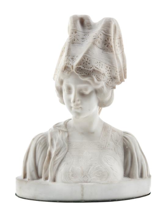 * An Italian Alabaster Bust depicting
