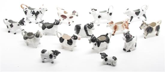 * A Collection of Fifteen Ceramic Cow