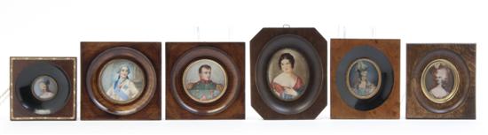 A Collection of Six Portrait Miniatures