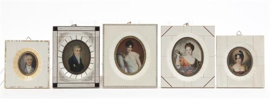 A Collection of Five Portrait Miniatures 152372