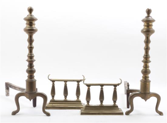 A Pair of Continental Brass Andirons 152380