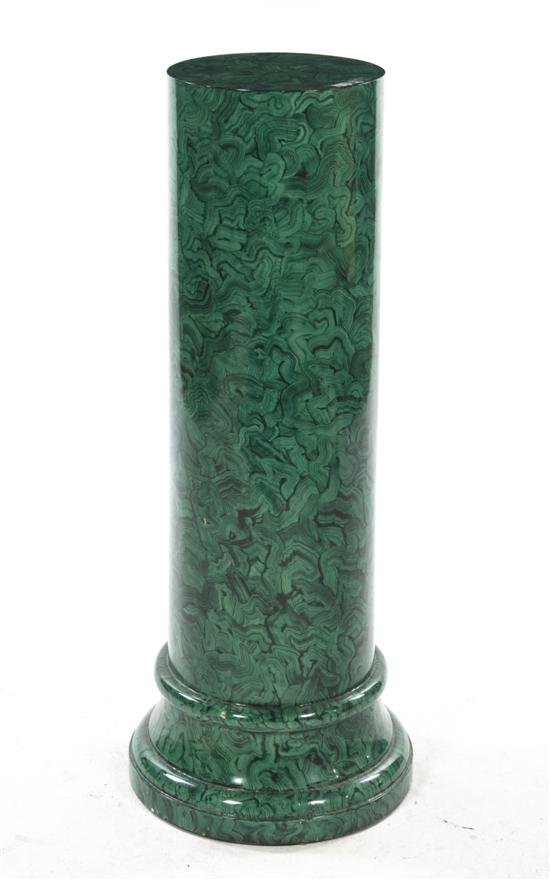 A Faux Malachite Column of cylindrical 1523b2