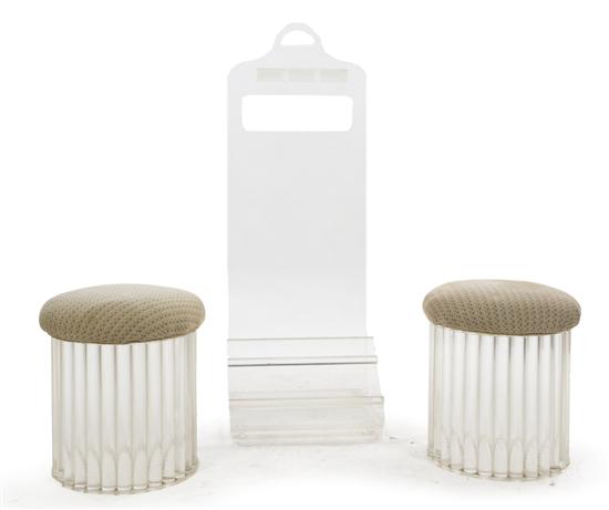 A Pair of Pace Lucite Stools having 152408