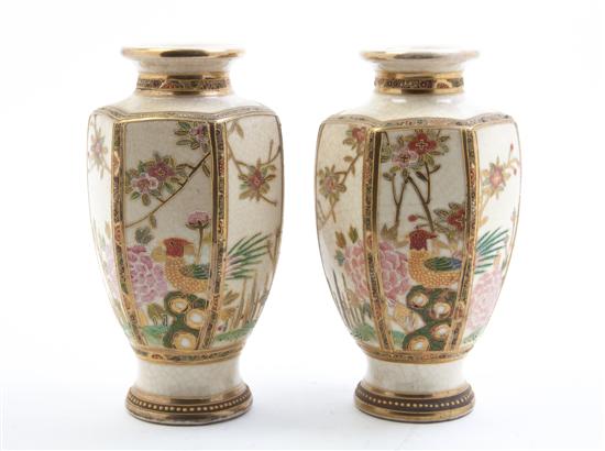 * A Pair of Japanese Satsuma Vases