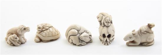 Five Japanese Ivory Netsuke each 152442