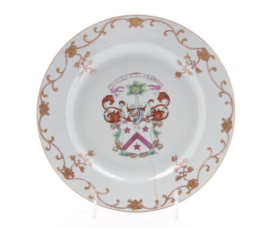 * A Chinese Armorial Plate centered