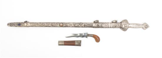  A Chinese Silvered Metal Sword 15243d