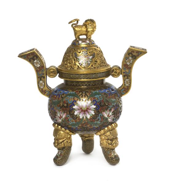 A Chinese Cloisonne and Gilt Metal