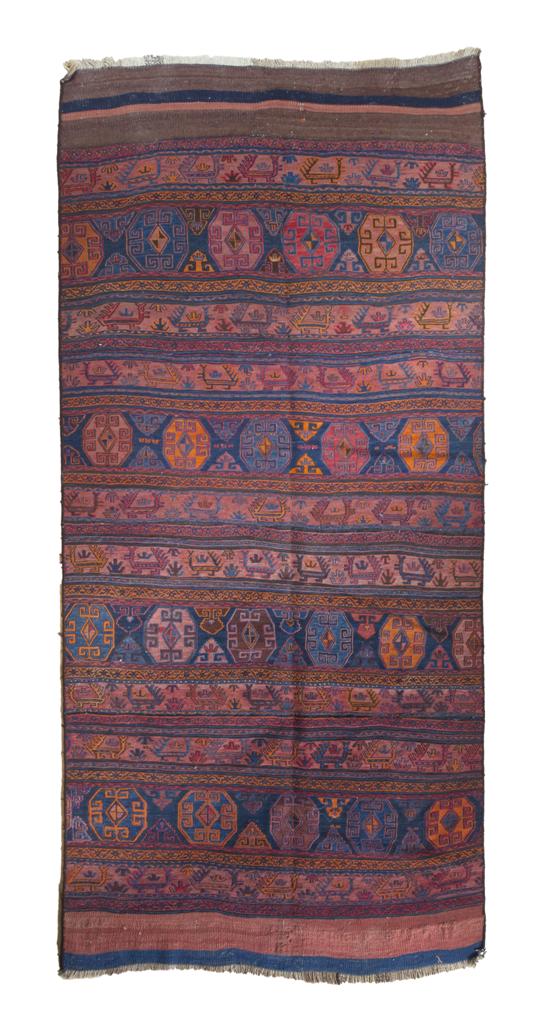 * A Soumak Wool Rug having geometric