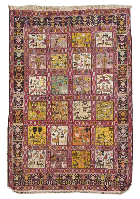 * A Soumak Wool Tapestry decorated