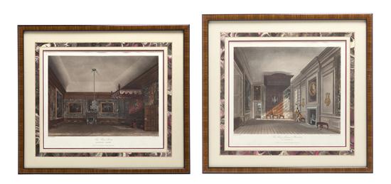 A Set of Six English Handcolored Engravings