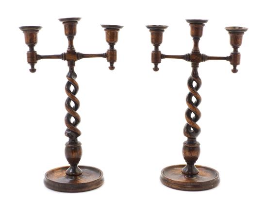 A Pair of English Oak and Brass 1524ff