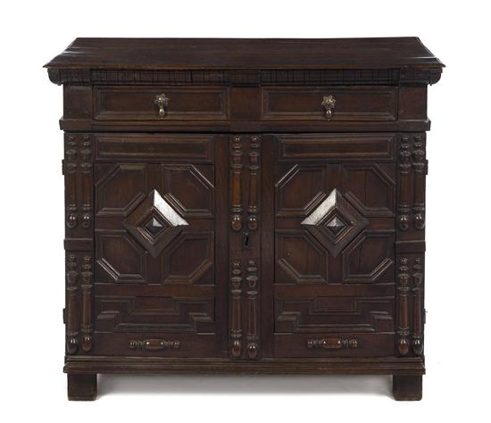 A Charles II Oak Console Cabinet