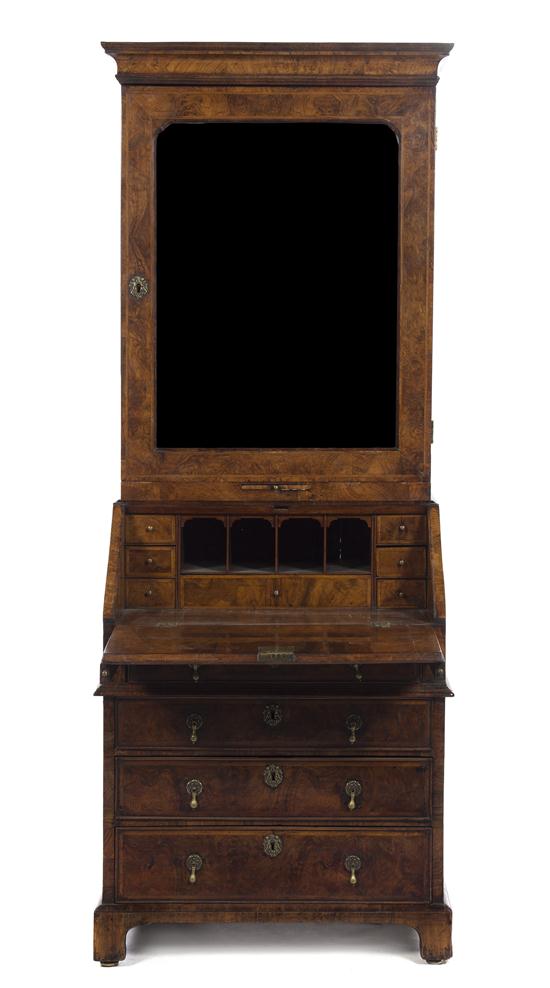 A George I Burl Walnut Secretary 15251b