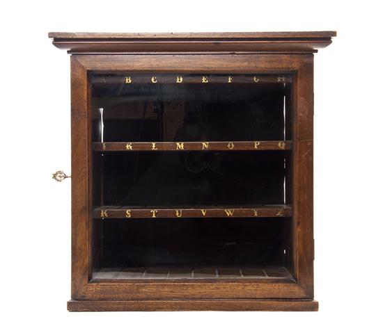 An English Walnut Letter Cabinet